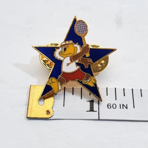 Vintage 1984 Sam the Eagle Tennis Los Angeles Olympic Star Tack Lapel Cap Pin - Thumbnail 4