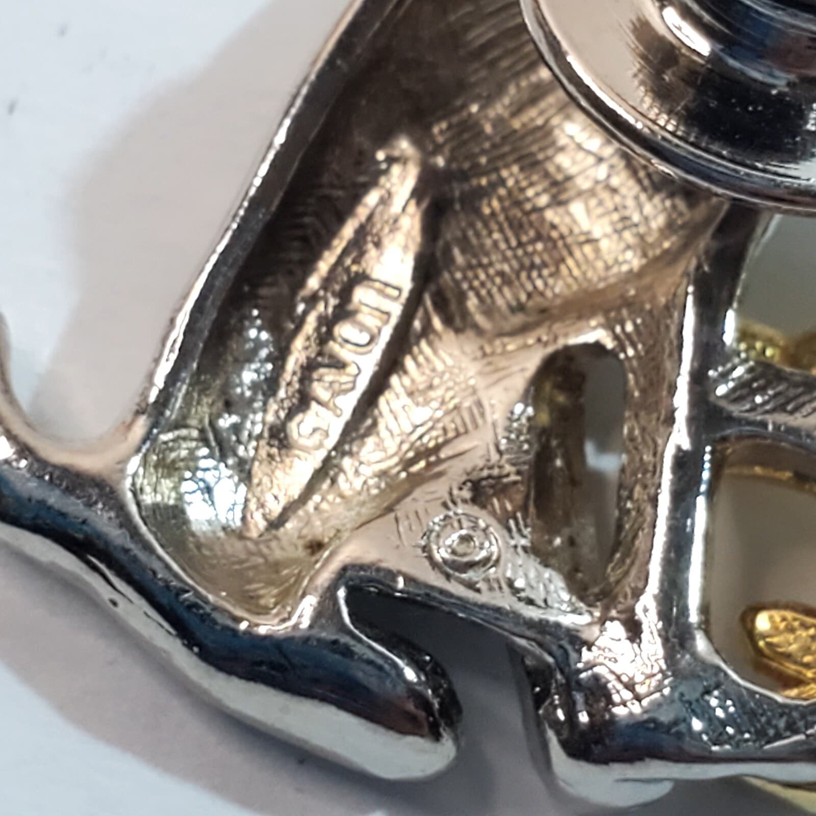 Vintage Avon Dalmatian and Puppy Gold & Silver Tone Tie Tack Lapel Cap Pin - Thumbnail 3