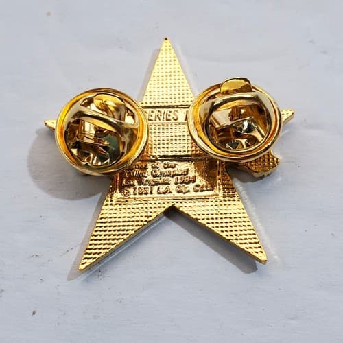 Vtg 1984 Sam the Eagle Swimming Butterfly Los Angeles Olympic Star Lapel Cap Pin - Thumbnail 2
