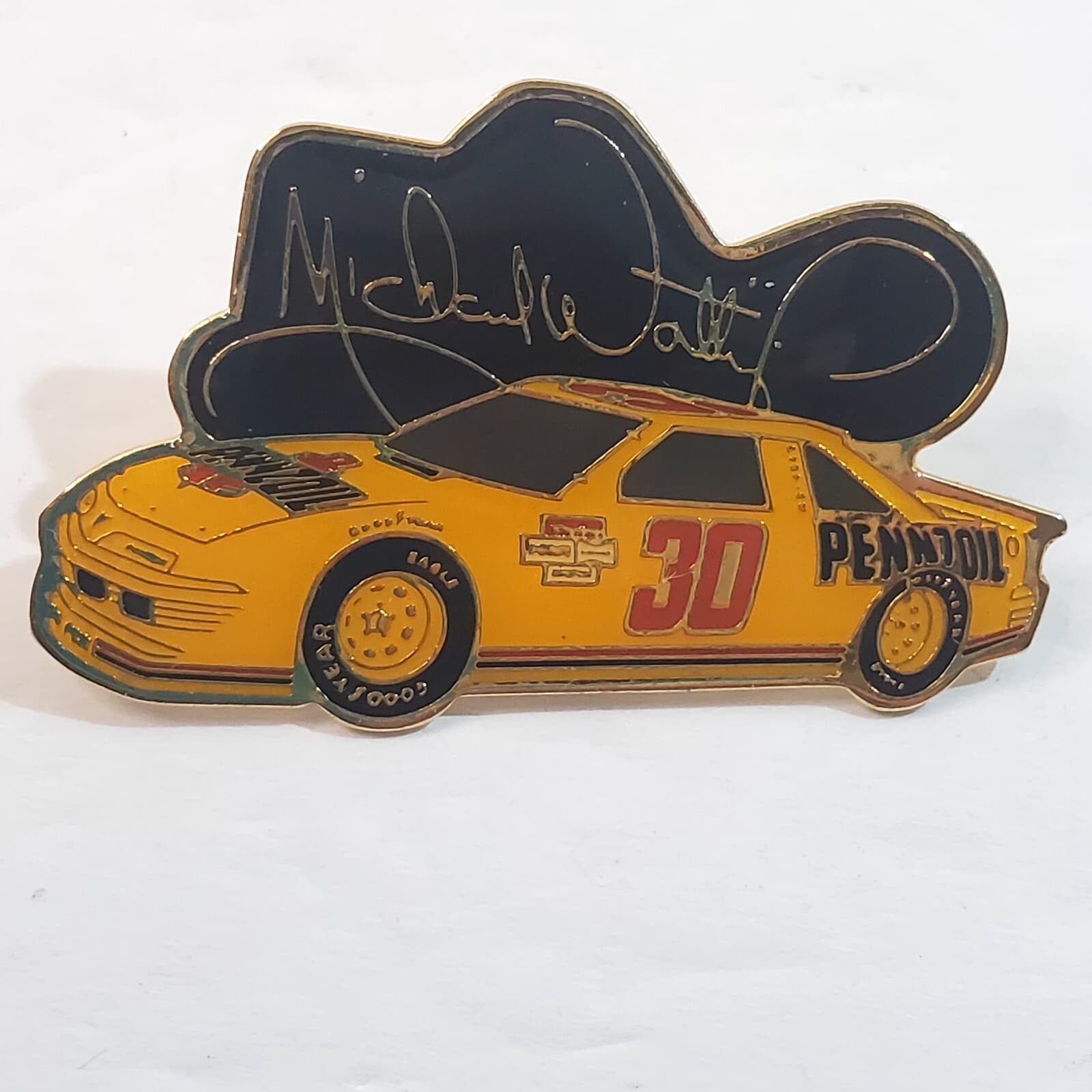 Vintage Michael Waltrip 30 Pennzoil Lapel Cap Push Pin Nascar Racing Collectible