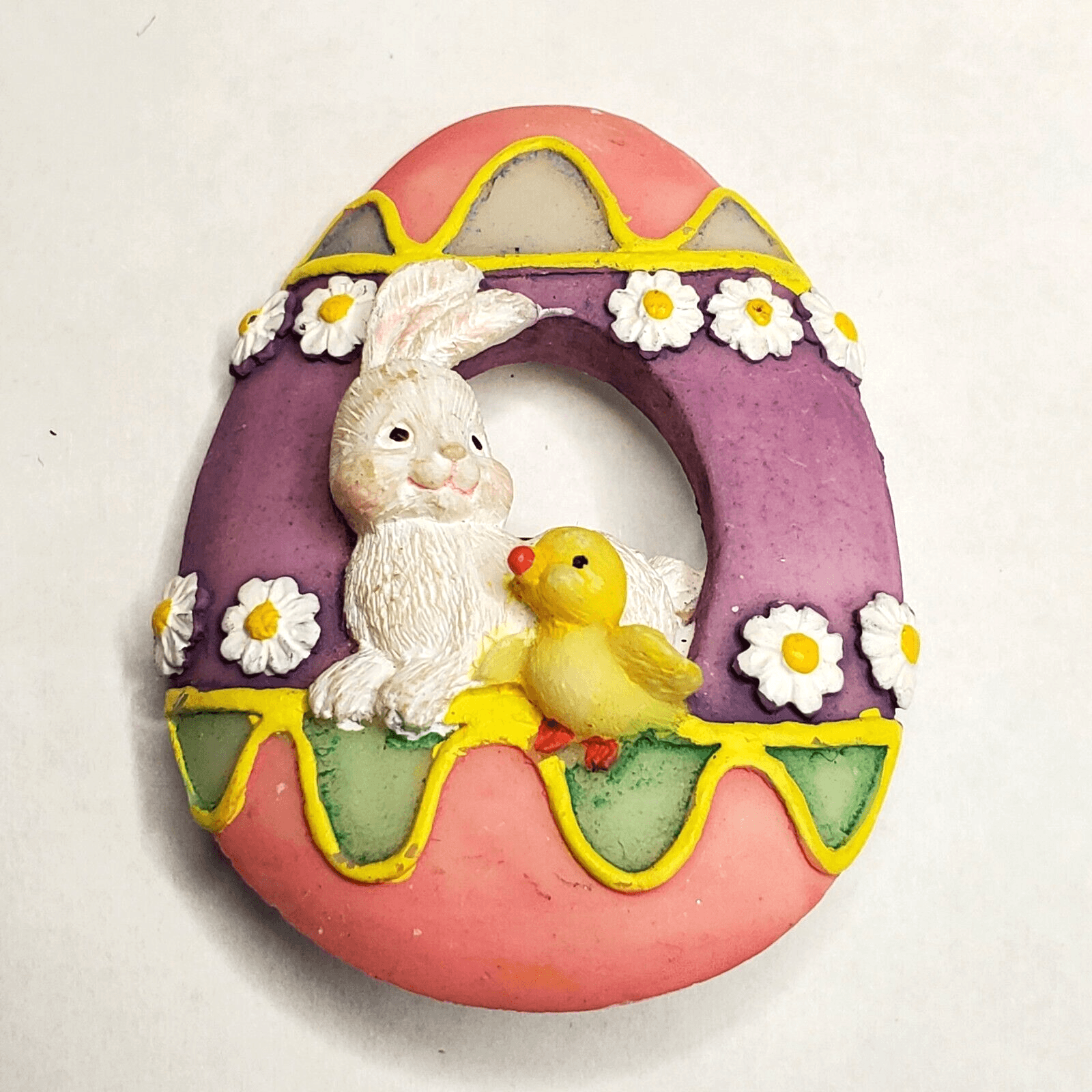 Vintage Resin Multi-color Easter Egg Bunny Chick Spring Tack Pin Back Jewelry