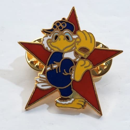 Vintage 1984 Sam the Eagle Baseball Los Angeles Olympic Star Tack Lapel Cap Pin