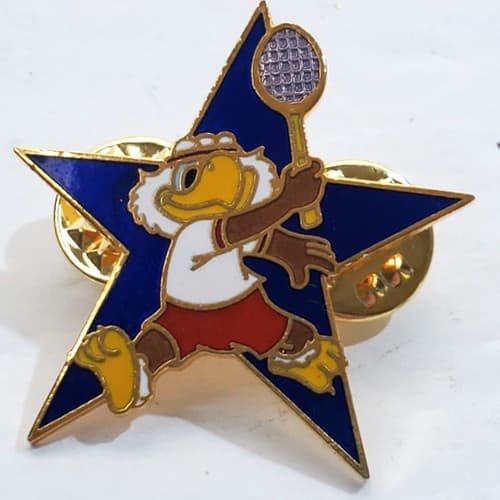 Vintage 1984 Sam the Eagle Tennis Los Angeles Olympic Star Tack Lapel Cap Pin