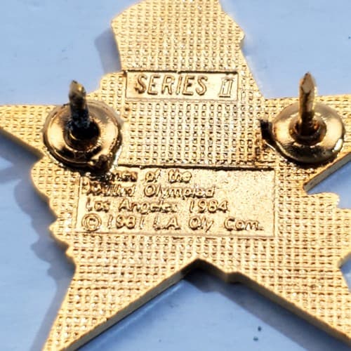 Vtg 1984 Sam the Eagle Long Jump Los Angeles Olympic Star Tack Lapel Cap Pin - Thumbnail 3