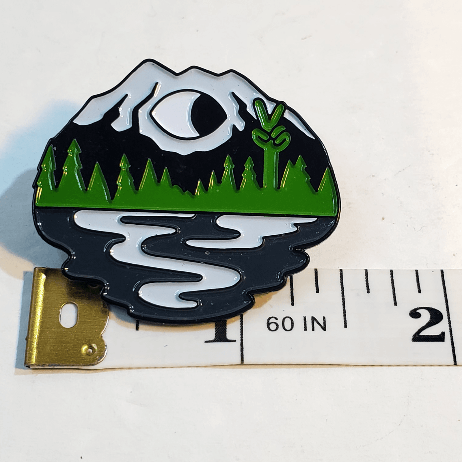 Alien Monster Eye of the Mountain Forest River Enamel Lapel Cap Tack Pin - Thumbnail 3