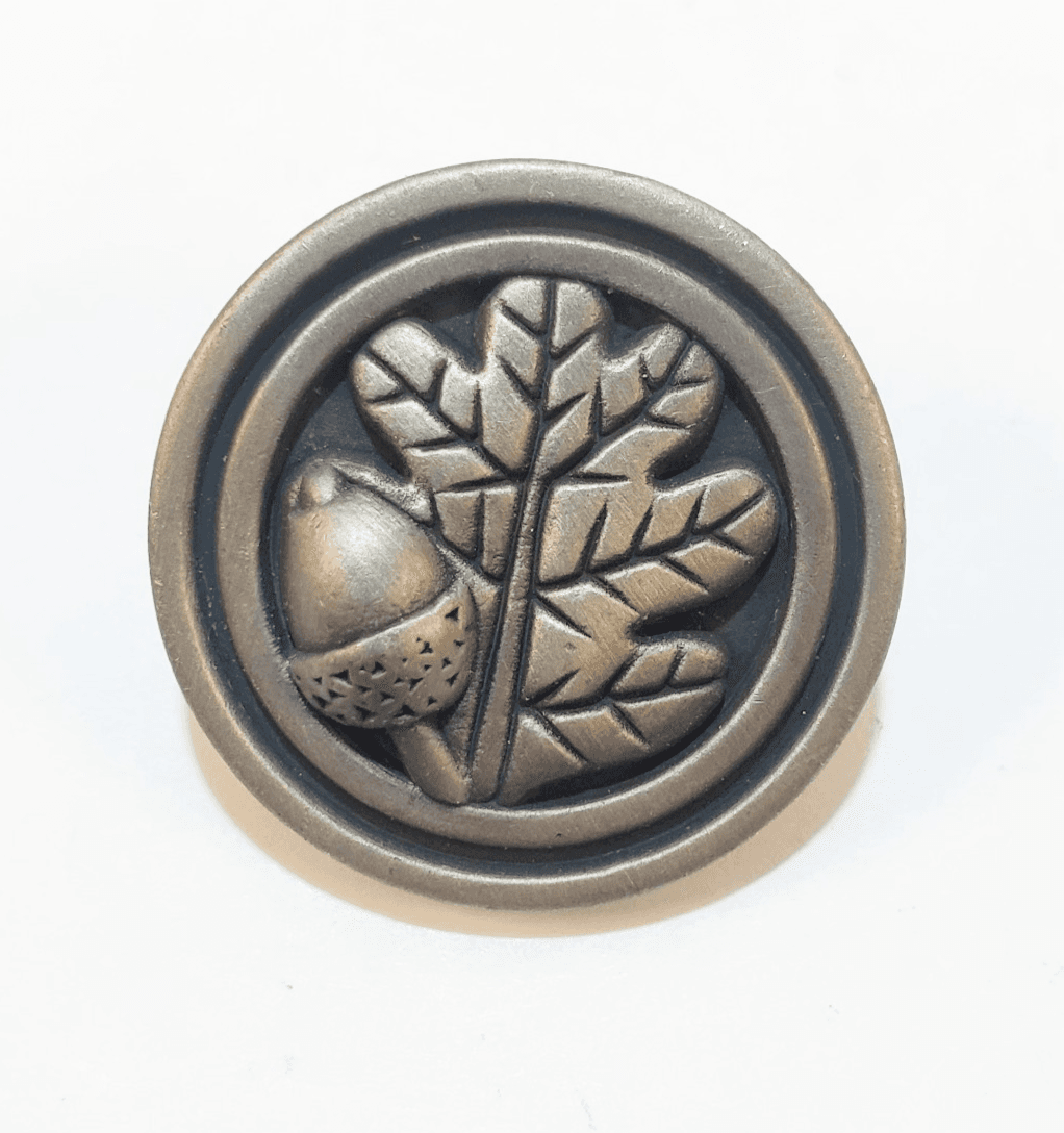 Vintage Signed BFD Betsy Field Design Oak Leaf & Acorn Pewter Tone Lapel Cap Pin