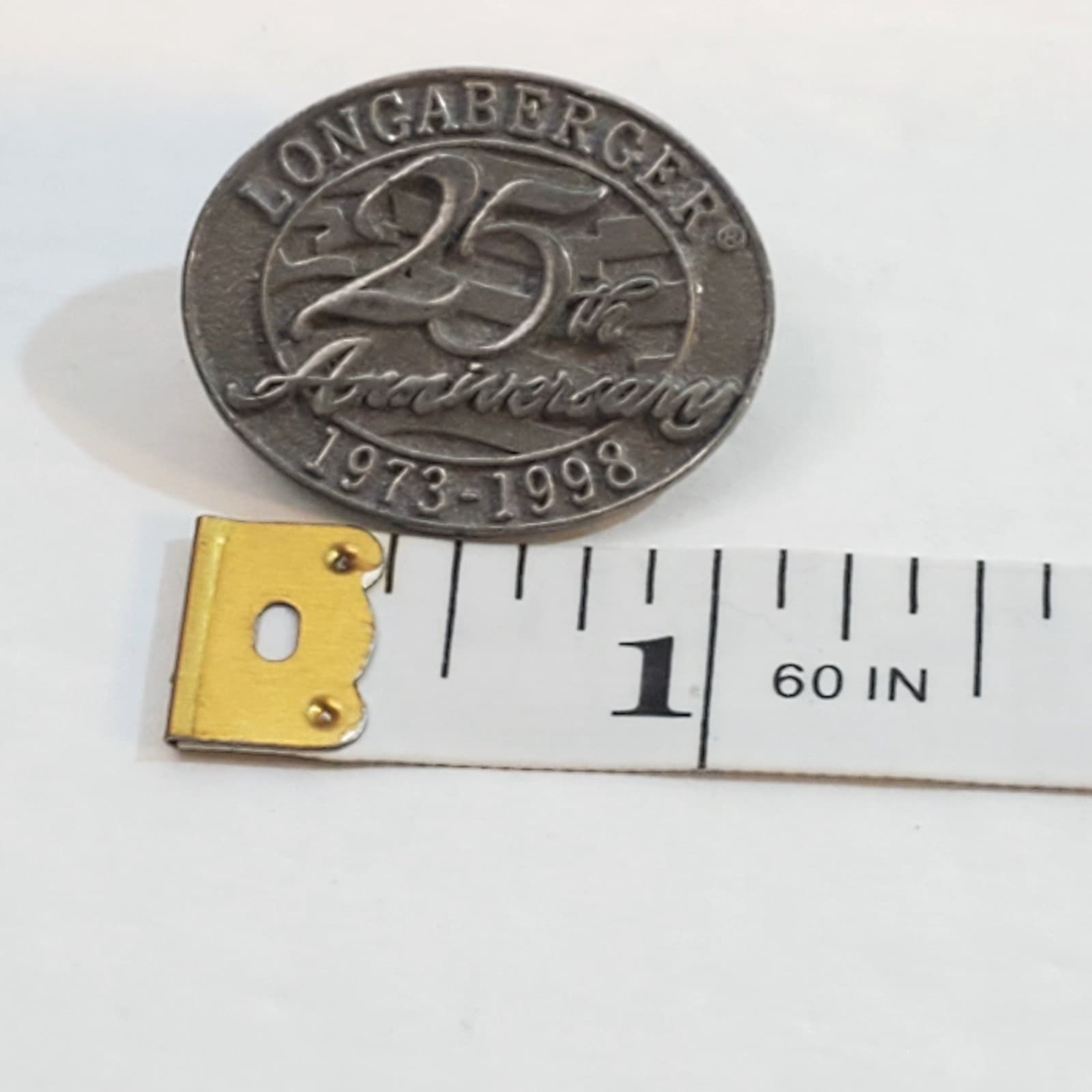 Vintage Longaberger 25th Anniversary 1973 to 1998 Tack Cap Lapel Pin Collectible - Thumbnail 3
