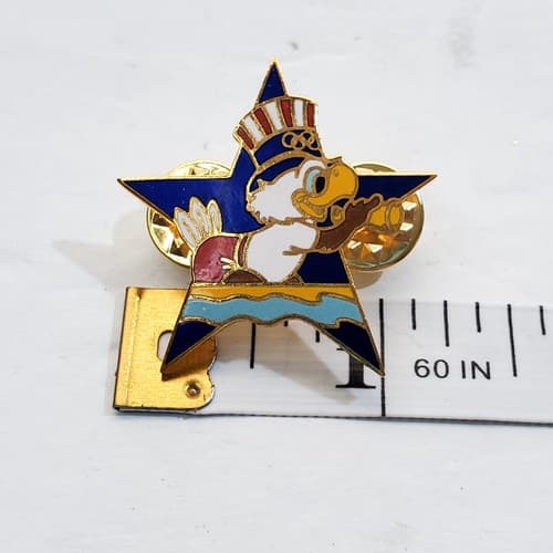 Vintage 1984 Sam the Eagle Rowing Los Angeles Olympic Star Tack Lapel Cap Pin - Thumbnail 4