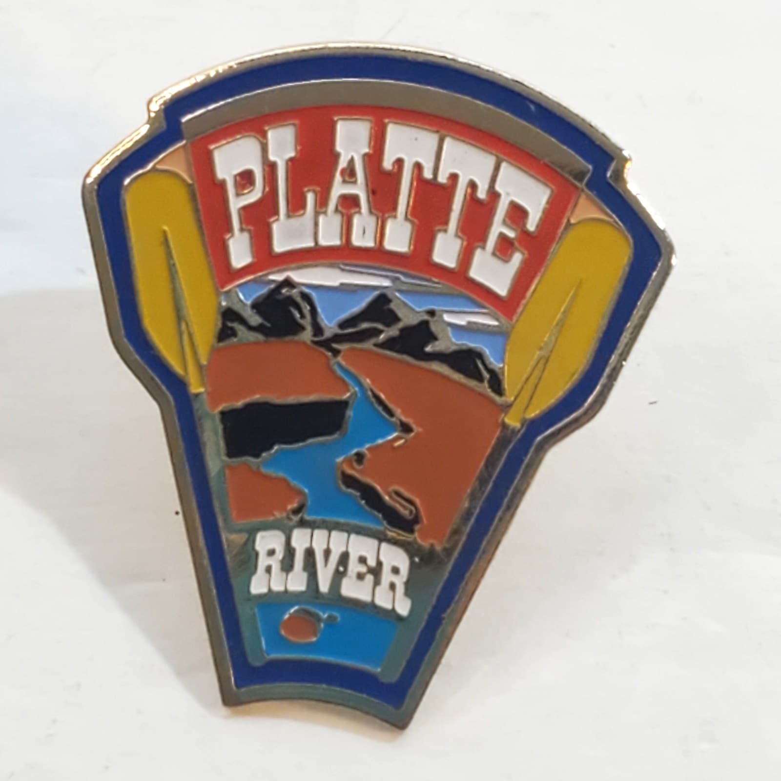 Platte River Nebraska Enamel Travel Souvenir Tack Cap Lapel Pin Nature Hiking