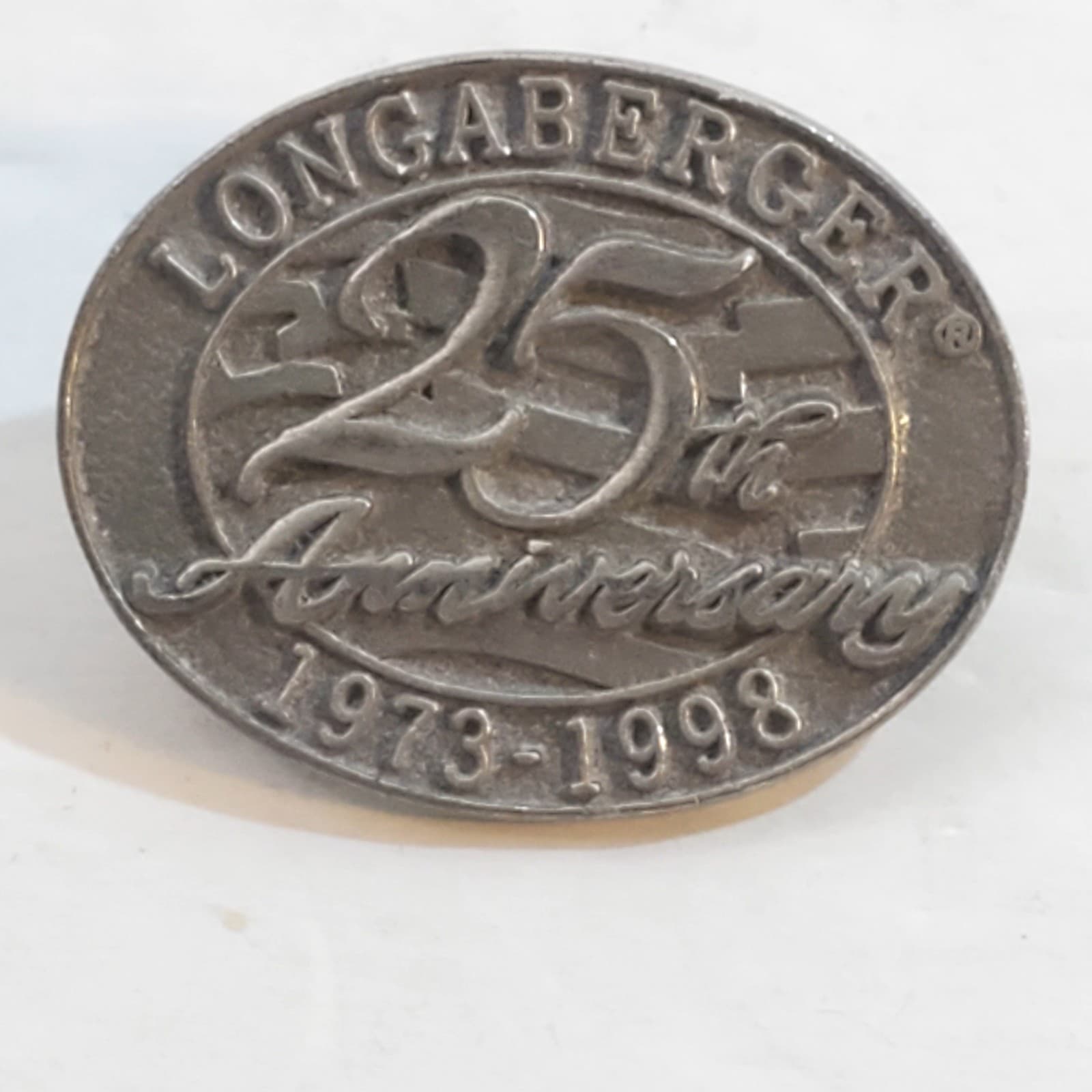 Vintage Longaberger 25th Anniversary 1973 to 1998 Tack Cap Lapel Pin Collectible