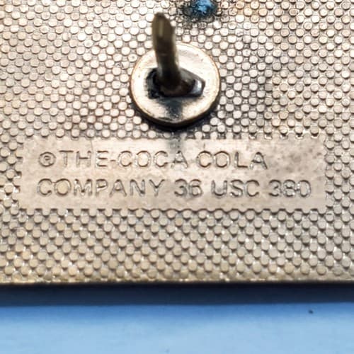 Vintage Gold Tone Metal Enamel Resin Coca Cola Baseball USA Olympics Lapel Pin - Thumbnail 3