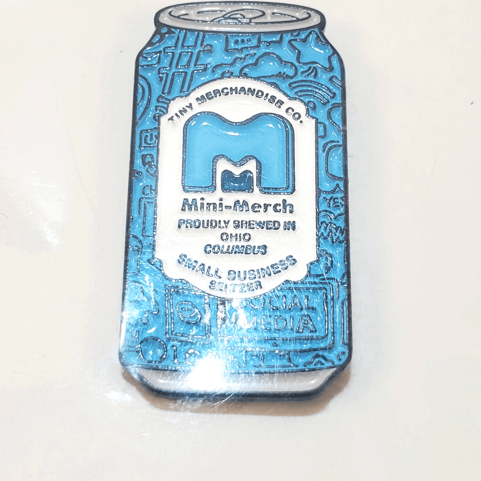 Mini Merch Proudly Brewed in Ohio Seltzer Can Enamel Tack Cap Lapel Pin