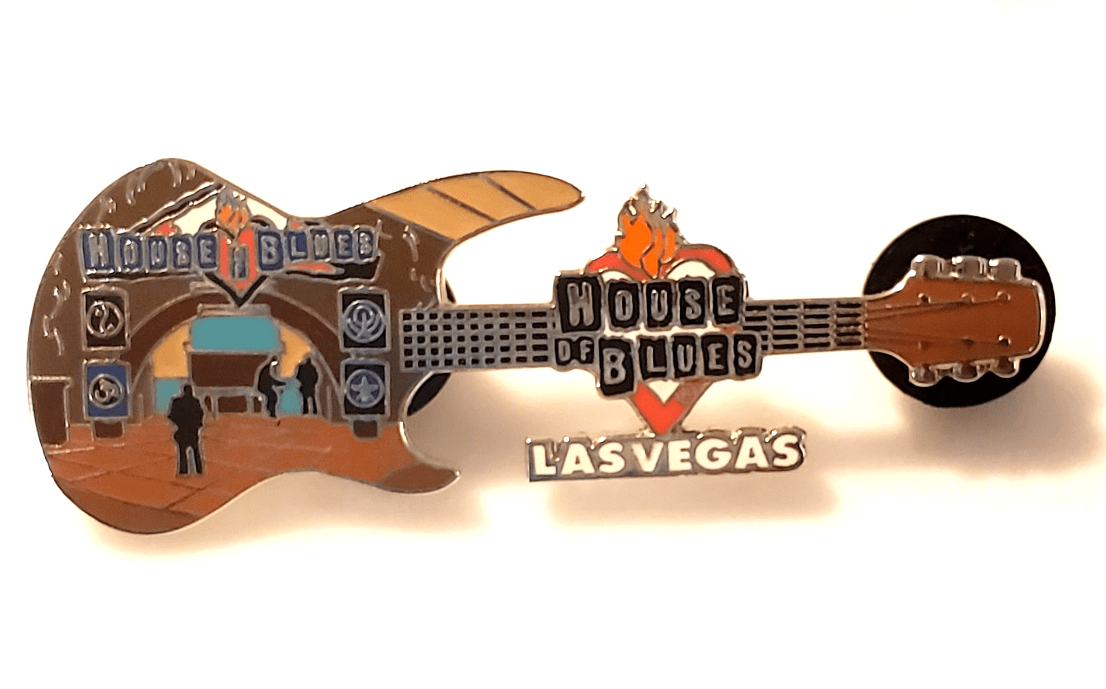 Vintage Enamel House of Blues Las Vegas Guitar Tack Lapel Cap Pin