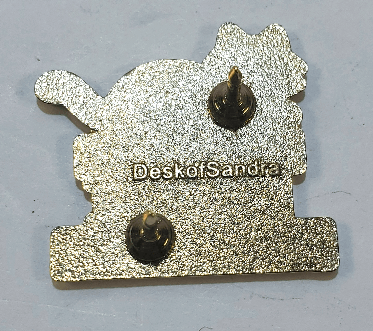 Gold Tone and Enamel Booked And Busy Cat Laying on Books Tack Lapel Cap Pin - Thumbnail 3