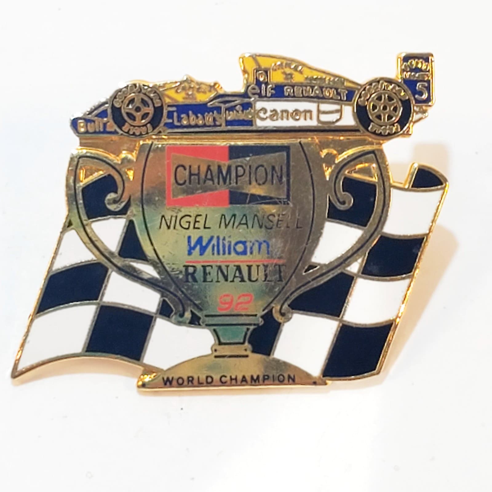 Vtg Indy Cart 500 Nigel Mansell Williams Renault World Champion Racing Lapel Pin