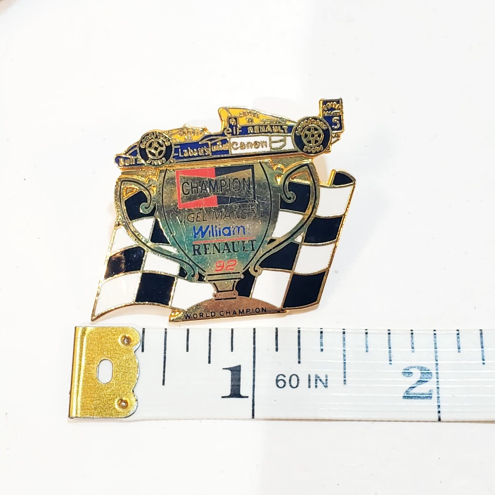 Vtg Indy Cart 500 Nigel Mansell Williams Renault World Champion Racing Lapel Pin - Thumbnail 3