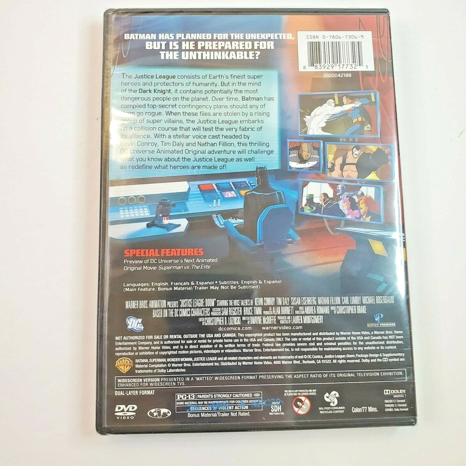 Justice League: Doom (DVD, 2012) Brand New Factory Sealed - Thumbnail 2