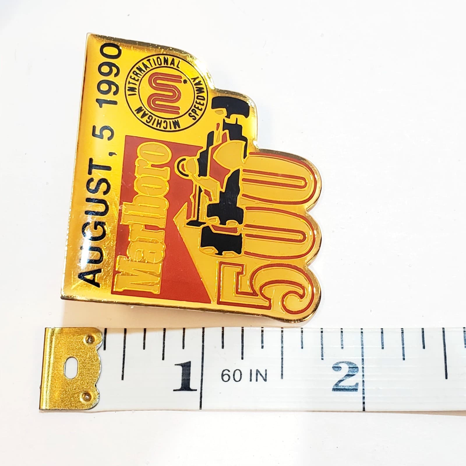 Vtg 1990 Indycar 500 Michigan Int'l Speedway Marlboro Auto Racing Lapel Cap Pin - Thumbnail 3