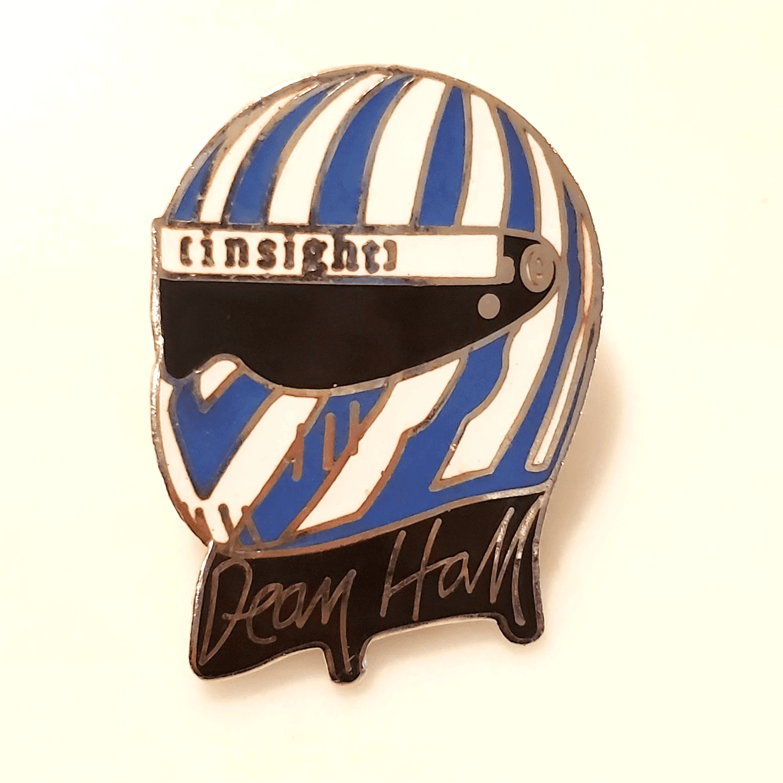 Vintage Metal Enamel Dean Hall Indycar 500 Cart Insight Helmet Lapel Cap Pin