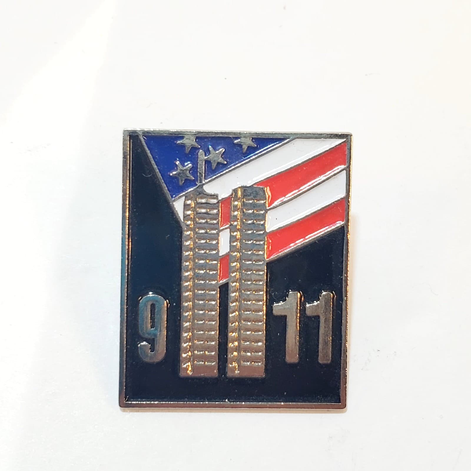September 11 Twin Towers WTC 9-11 American Flag Pin Memorial Tribute Patriotism