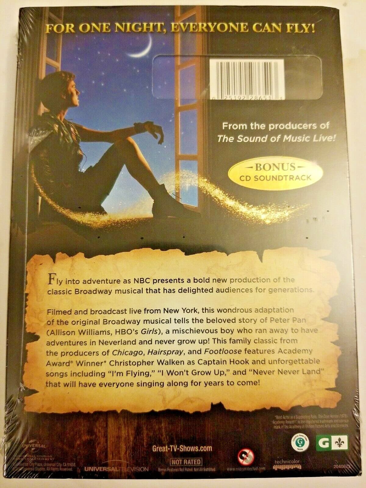 Peter Pan Live! (2-Disc DVD + CD Soundtrack Gi New DVD - Thumbnail 2