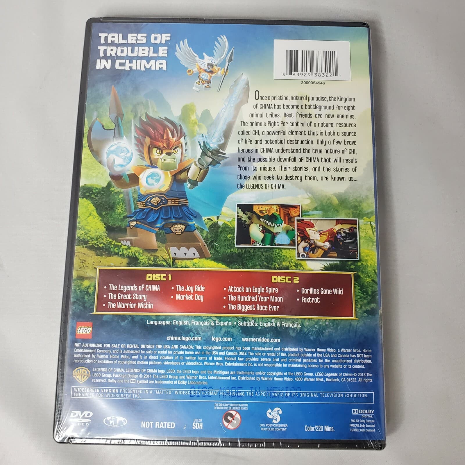 Lego Legends of Chima Lion Crocodile Power of Chi (DVD) Animated NEW - Thumbnail 2
