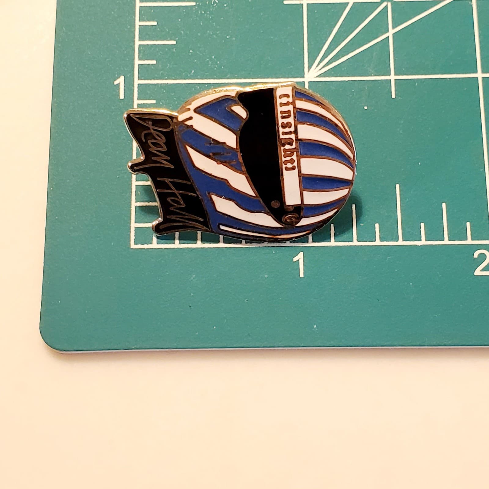 Vintage Metal Enamel Dean Hall Indycar 500 Cart Insight Helmet Lapel Cap Pin - Thumbnail 3