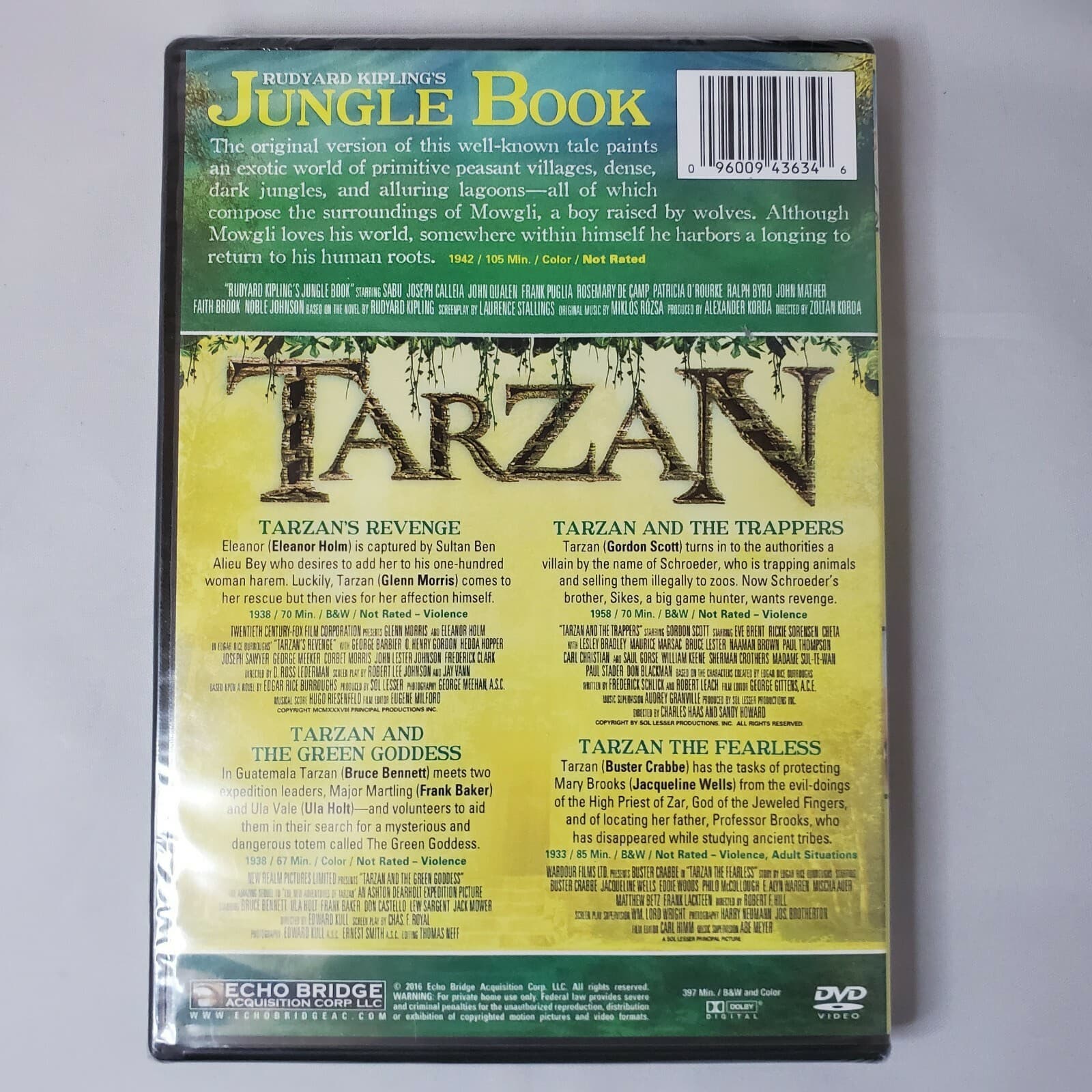 Jungle Book & Tarzan's Revenge Plus 3 Bonus Movies DVD Brand New Sealed - Thumbnail 2