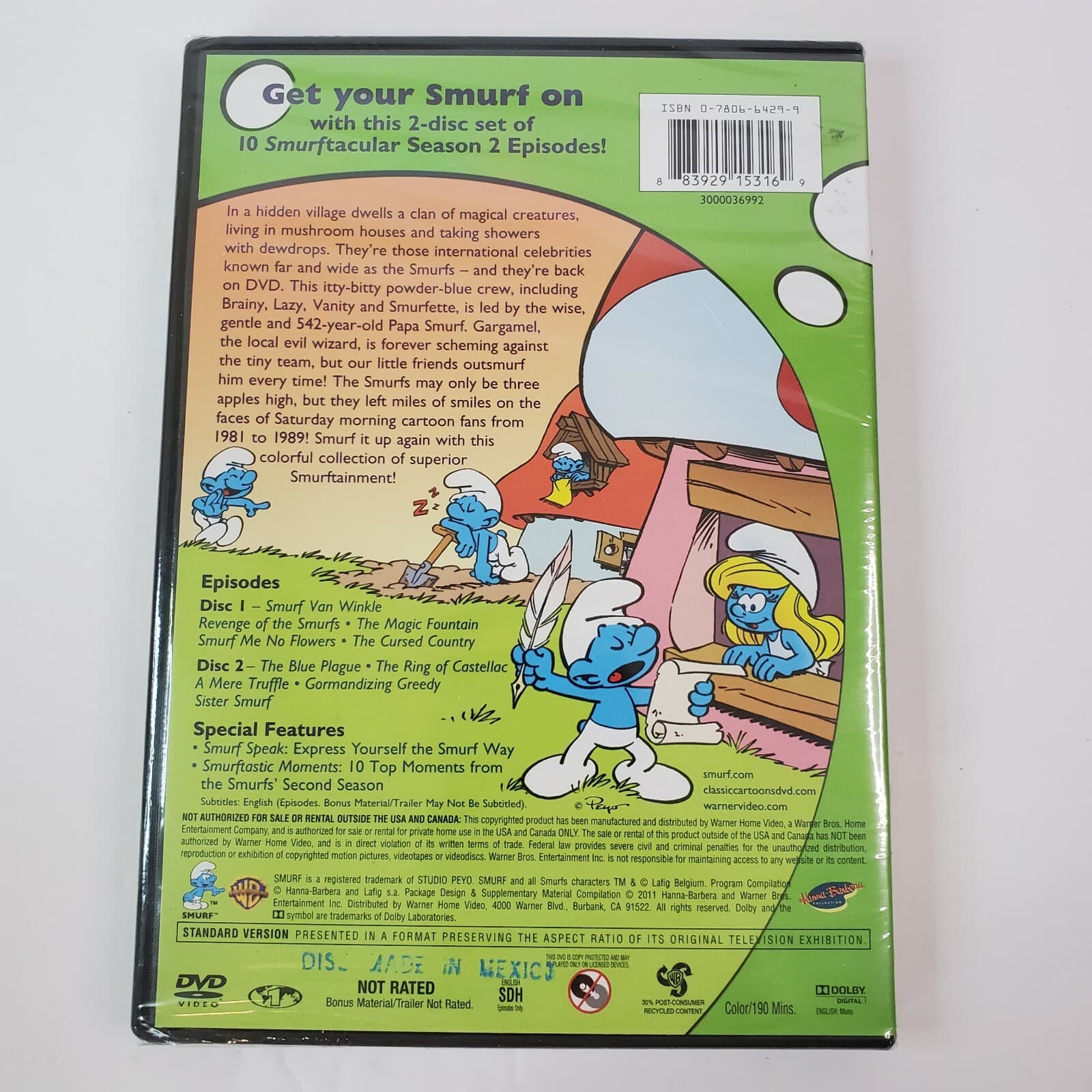 The Smurfs: A Magical Smurf Adventure (DVD, 2011, 2-Disc Set) 10 Episodes Gift - Thumbnail 2