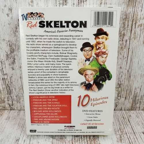 Red Skelton (DVD, 2003, 2-Disc Set, 10 Episodes) 360 min TV Classics NEW Sealed - Thumbnail 2