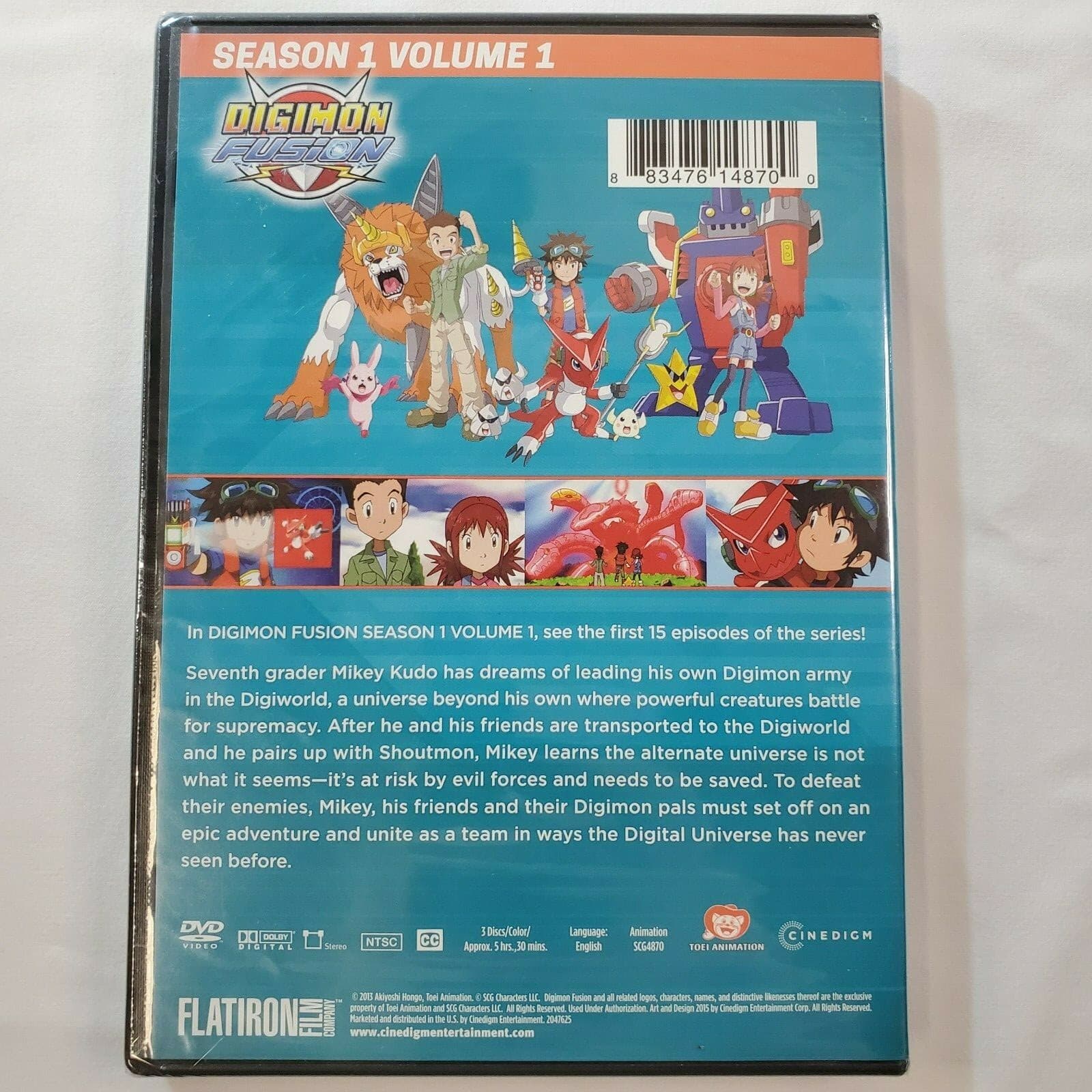 DIGIMON FUSION SEASON 1 VOLUME 1 New Sealed 3 DVD Set 15 Episodes - Thumbnail 2