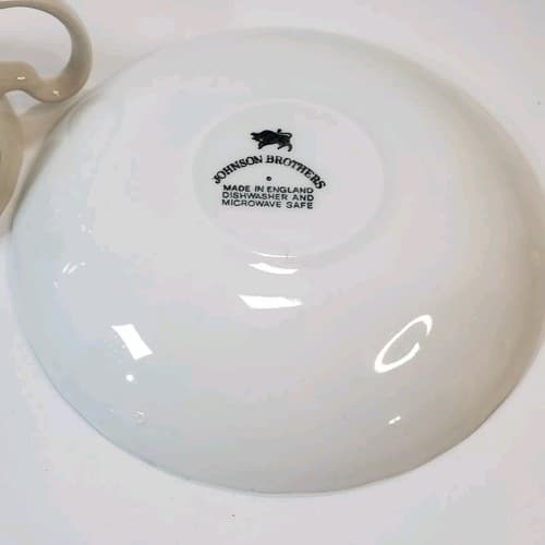 Vtg Johnson Bros England Ironstone Nordic Blue Onion Tea Coffee Cup and Saucer - Thumbnail 5