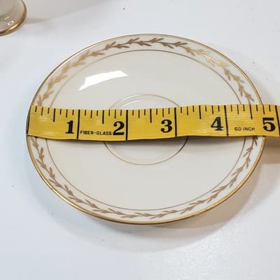 Vtg Franciscan Beverly Demitasse Cup and Saucer Gold Trim Made in California MCM - Thumbnail 10