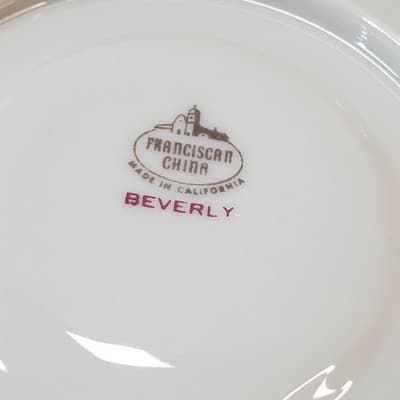 Vtg Franciscan Beverly Demitasse Cup and Saucer Gold Trim Made in California MCM - Thumbnail 6