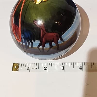 Schylling 2004 Horses At Play Round Blown Glass Hand Painted Christmas Ornament - Thumbnail 11