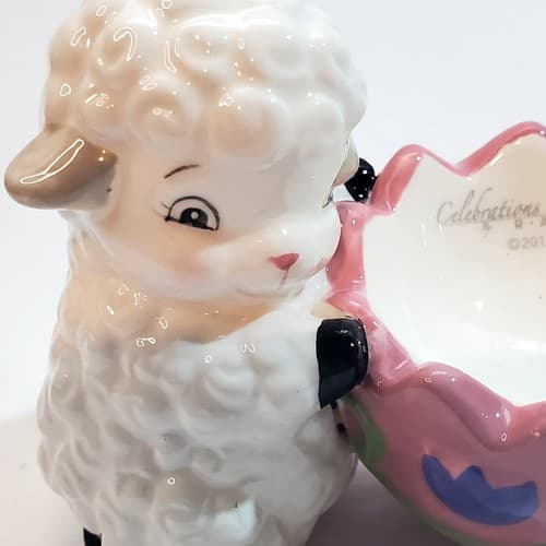 Celebrations By Radko Ceramic Lamb Sheep Egg Holder Cup Figure Easter Decor 2012 - Thumbnail 3