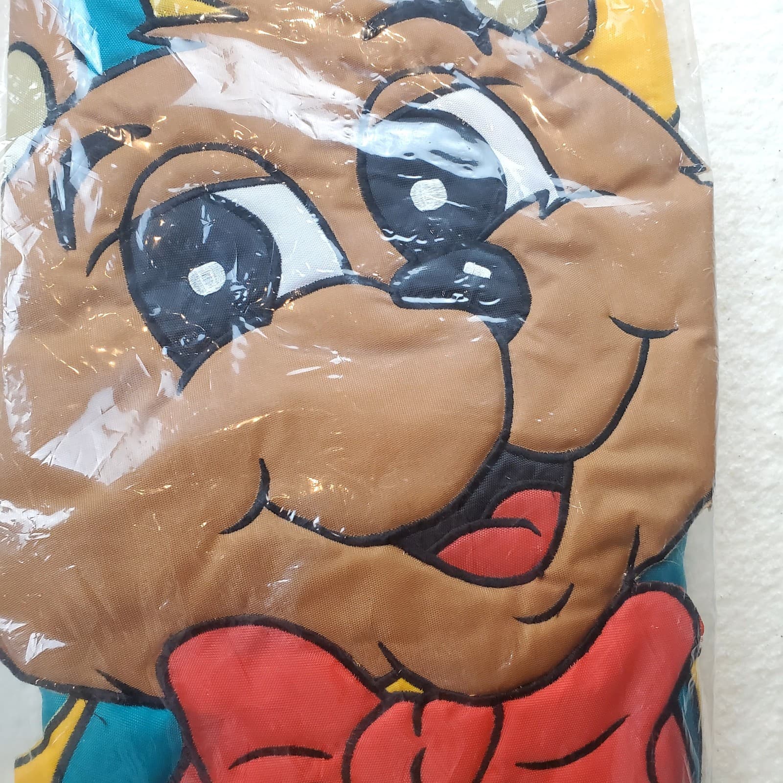 Vintage 1999 Decorative Outdoor Nylon Flag Bear On A Swing Banner 30” X 42” NOS - Thumbnail 2