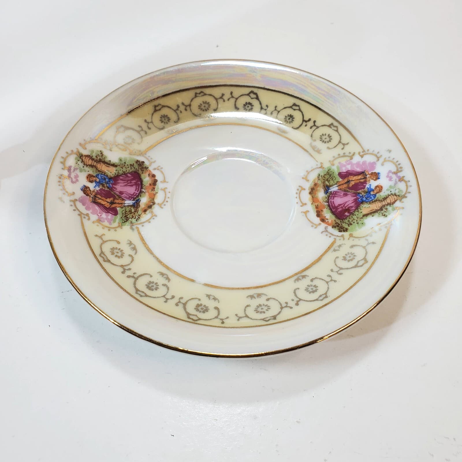 Royal Vienna Style Classical Victorian Scene 7/891 Demitasse Cup Saucer Yellow - Thumbnail 5