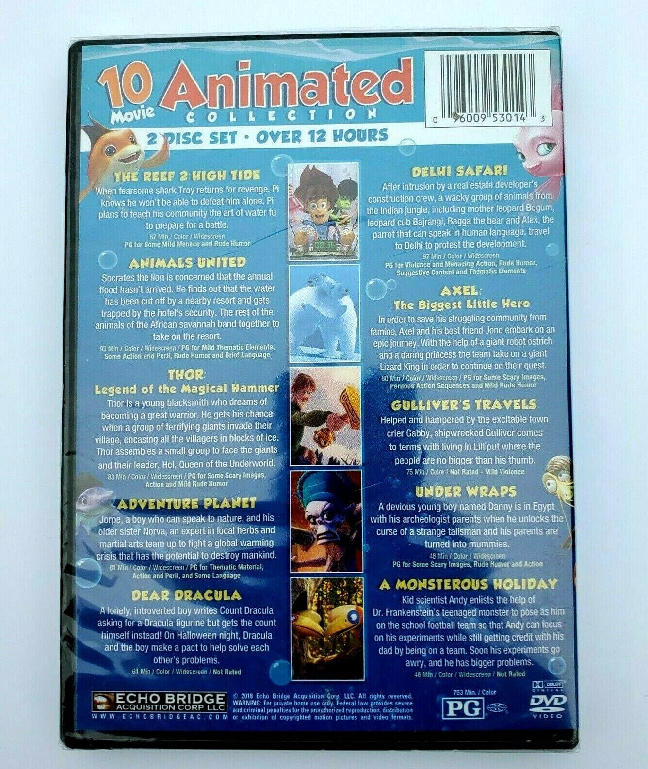 Animated Family Collection 10 Cartoon Movies (2-DVD SLIMLINE) New Sealed - Thumbnail 3