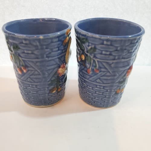 Set of 2 Vintage Ceramic Hand Painted Japan Glazed Tumbler Juice Cup 3D Bird - Thumbnail 7