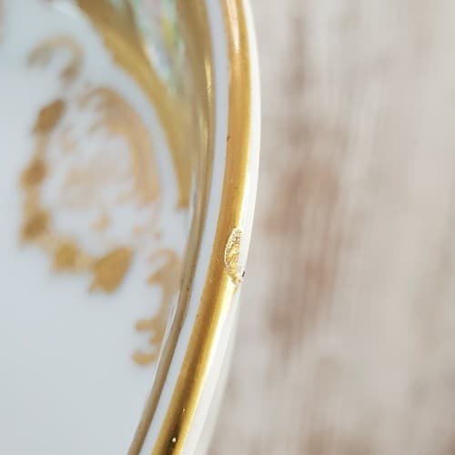 Vintage Andrea Ceramic Gold & Floral Decorated Pedestal Cup & Trinket Dish Japan - Thumbnail 9