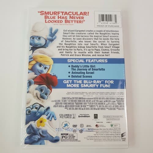 The Smurfs 2 Movie DVD, 2013 PG Special Features New Sealed Gift - Thumbnail 2