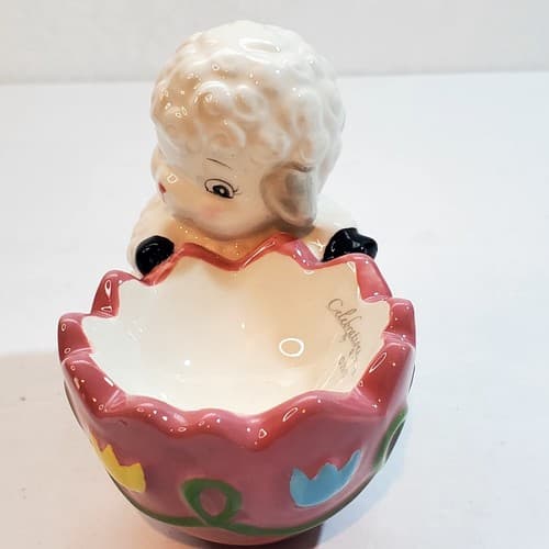 Celebrations By Radko Ceramic Lamb Sheep Egg Holder Cup Figure Easter Decor 2012 - Thumbnail 6