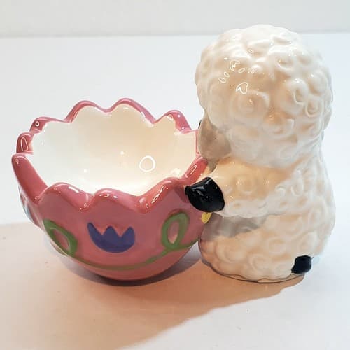 Celebrations By Radko Ceramic Lamb Sheep Egg Holder Cup Figure Easter Decor 2012 - Thumbnail 5