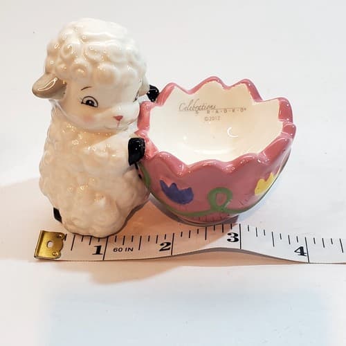 Celebrations By Radko Ceramic Lamb Sheep Egg Holder Cup Figure Easter Decor 2012 - Thumbnail 8