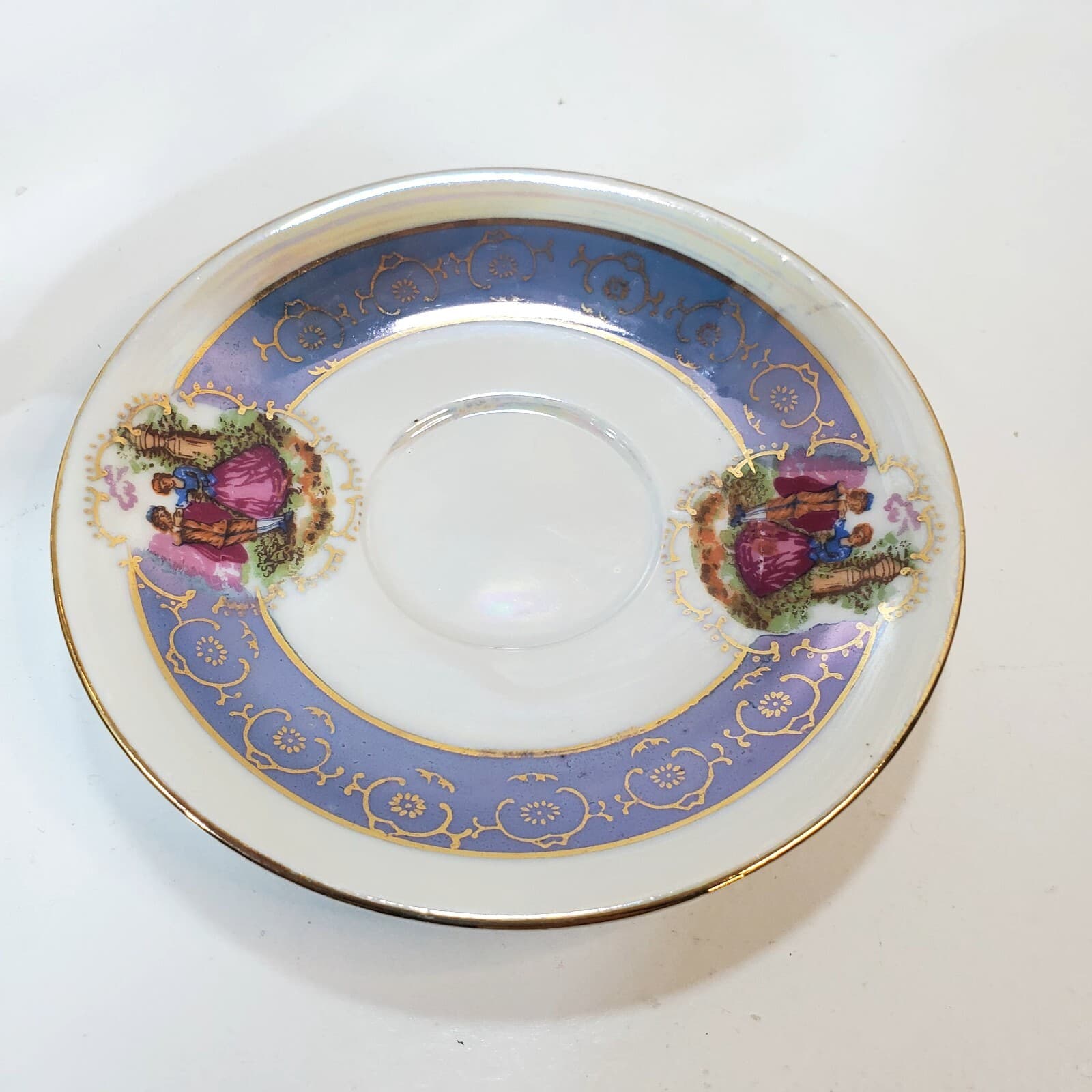 Royal Vienna Style Classical Victorian Scene 7/891 Demitasse Cup Saucer Purple - Thumbnail 7