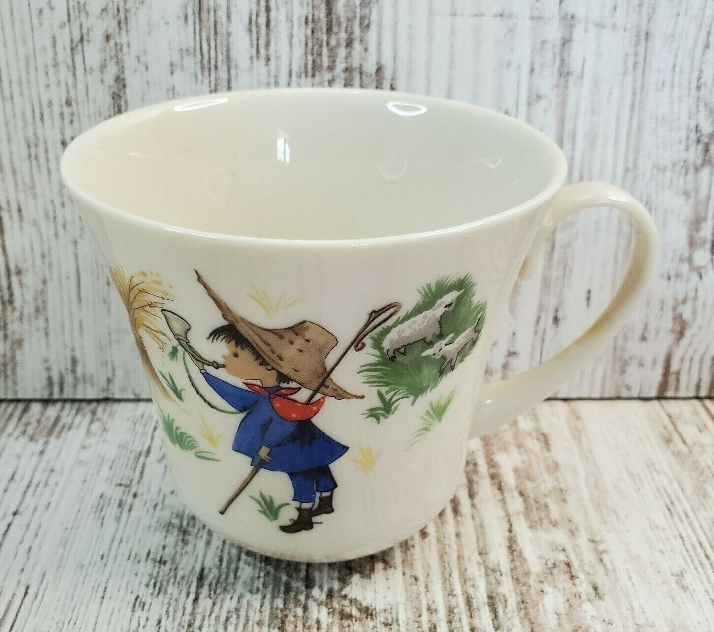 Vtg Hand Decorated Pickard China Little Boy Blue Nursery Rhyme Coffee Tea Cup