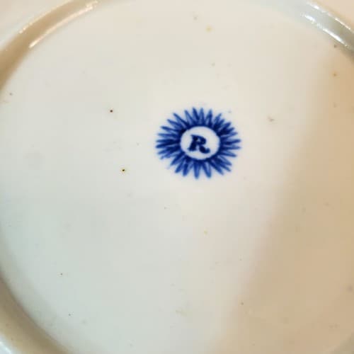 Vintage British Samuel Rathbone Flow Blue Floral Tea Coffee Cup & Saucer Bowl - Thumbnail 7