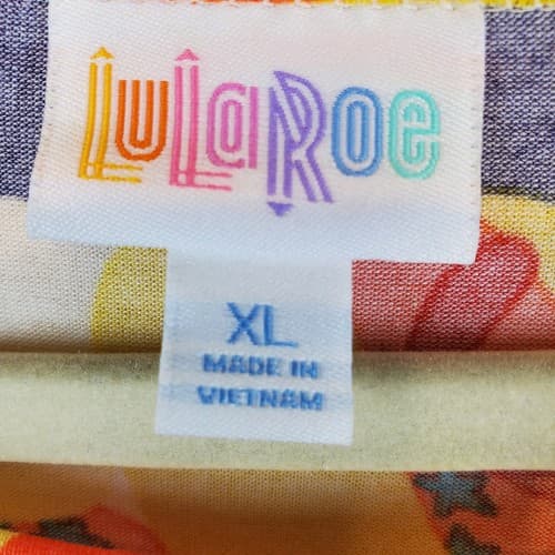 LuLaRoe XL Irma Hi Lo Tunic Top Night Shirt Coney Island Hot Dog Limited Summer - Thumbnail 4