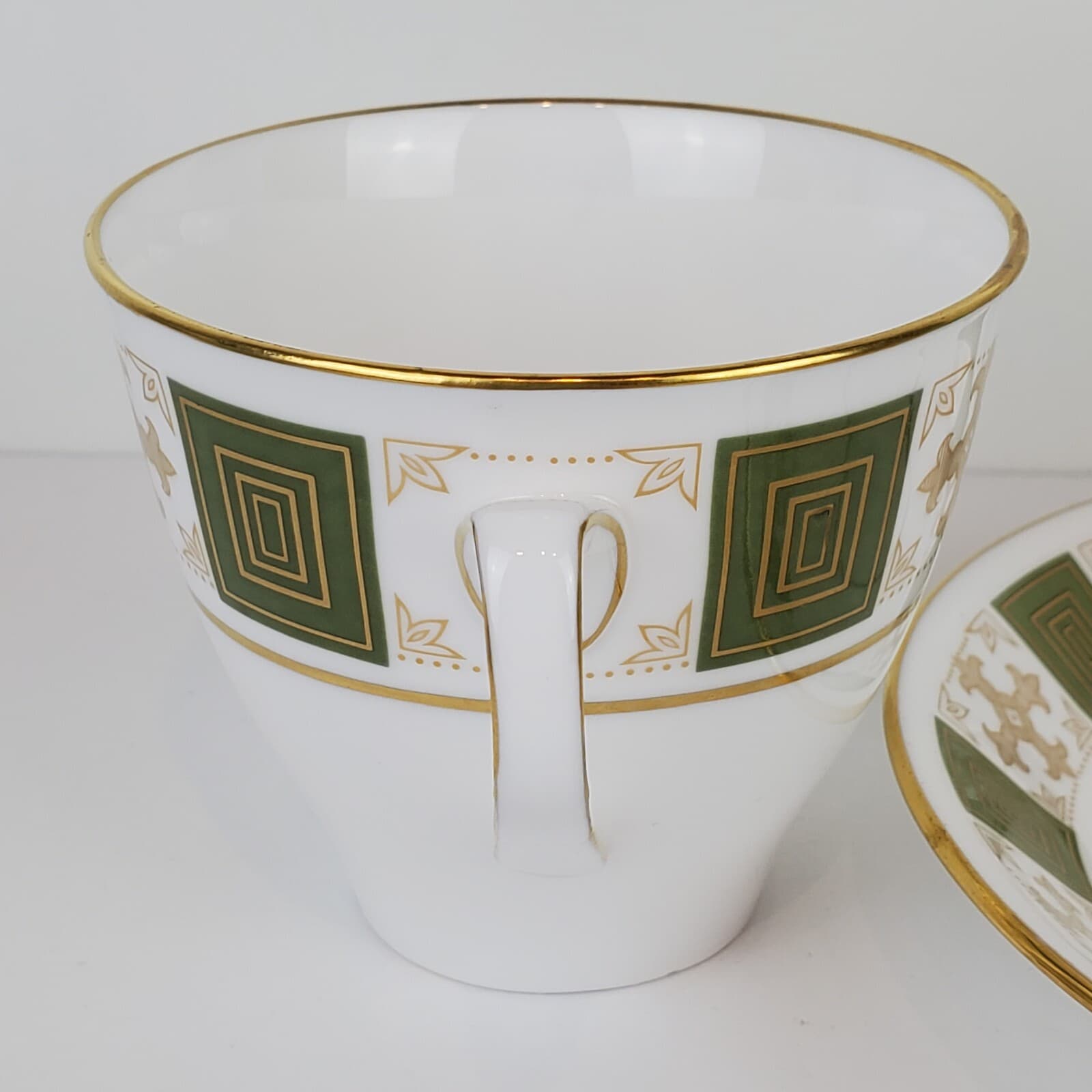 Spode Tea Coffee Cup & Saucer Bone China Persia Y8018 Made In England Gold Trim - Thumbnail 7